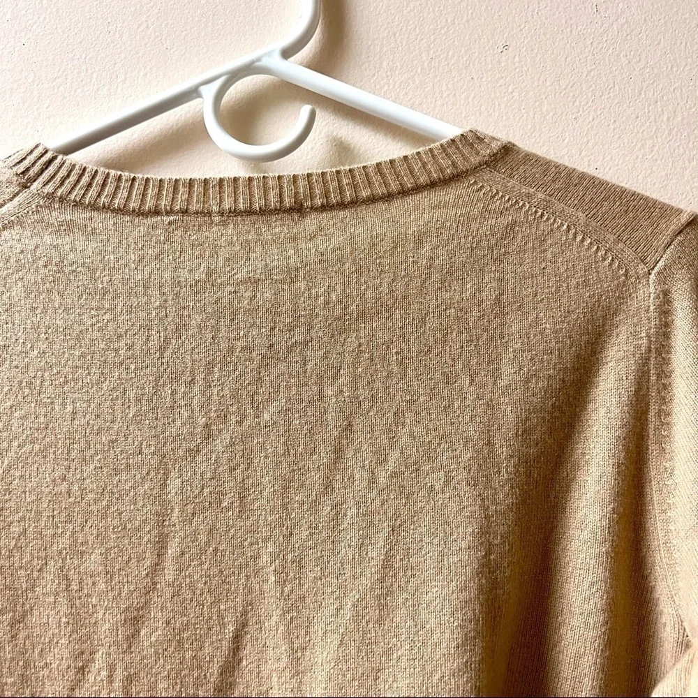 UNIQLO Cashmere oversized Mocha Whipstitch Knit pullover Sweater womens size M